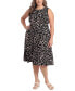 Фото #1 товара Plus Size Dot-Print Belted Dress