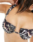 Free Society underwire ruched front bikini top in butterfly print