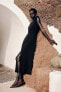 Фото #3 товара Платье из крепа с подплечниками ZARA