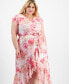 ფოტო #4 პროდუქტის Plus Size Floral-Print Wrap Dress