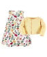 ფოტო #3 პროდუქტის Baby Girls Quilted Cardigan and Dress, Fall Botanical