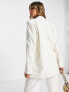 Vila linen touch oversized blazer in cream