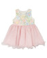 ფოტო #1 პროდუქტის Baby Girls Sleeveless 3D and Embroidered Floral Social Dress
