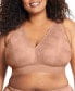 ფოტო #1 პროდუქტის Plus Size Full Figure Bramour Lexington Lace Plunge Wireless Bralette 7013