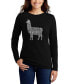 ფოტო #1 პროდუქტის Women's Llama Mama Word Art Long Sleeve T-shirt