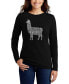 Women's Llama Mama Word Art Long Sleeve T-shirt Черный, Средний - фото #1