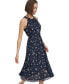Women's Printed Halter Belted Midi Dress