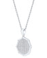 ფოტო #2 პროდუქტის Men's Lab Grown Diamond Cluster 22" Pendant Necklace (1/2 ct. t.w.) in 10k White Gold