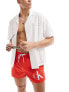 Фото #1 товара Calvin Klein monogram short drawstring swim short in red