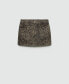 Фото #2 товара Women's Leopard-Print Denim Mini-Skirt