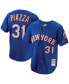 Фото #3 товара Men's Mike Piazza Royal New York Mets Cooperstown Collection Mesh Batting Practice Button-Up Jersey