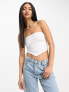 Фото #1 товара ASOS DESIGN scarf hem bandeau top with ruched sides in white