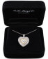 Фото #3 товара Macy's diamond Accent Two-Tone Heart Pendant Necklace in Sterling Silver and 10k Gold