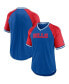 ფოტო #4 პროდუქტის Men's Royal, Red Buffalo Bills Second Wind Raglan V-Neck T-shirt