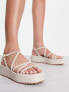 schuh Taya strappy flatform sandals in off white