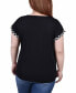 ფოტო #2 პროდუქტის Plus Size Short Sleeve Half Zip Knit Top