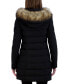 Фото #2 товара Women's Stretch Faux-Fur Trim Hooded Puffer Coat