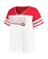 Фото #2 товара Women's White, Red Georgia Bulldogs Plus Size Field Game V-Neck T-shirt