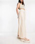 Фото #1 товара ASOS DESIGN linen bias maxi skirt in natural