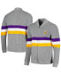 Фото #1 товара Men's Gray Minnesota Vikings Striped Full-Zip Cardigan Sweater