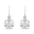 Sparkling Silver Flower Earrings for Girls EA189W