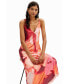 ფოტო #2 პროდუქტის Women's Out-of-focus midi slip dress