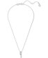 Фото #2 товара Swarovski rhodium-Plated Mixed Crystal Double Ring Pendant Necklace, 15" + 2" extender