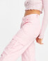 Daisy Street wide leg low rise Y2K cargo trousers in baby pink Розовый, 34 - фото #3