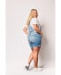 ფოტო #2 პროდუქტის Plus Size Denim Short Overall