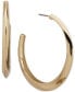 ფოტო #1 პროდუქტის Gold-Tone Medium Bevel C-Hoop Earrings