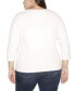 Фото #2 товара Black Label Plus Size Rhinestone Embellished Open-Front Cardigan Sweater