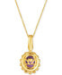 Grape Amethyst (2-1/3 ct. t.w.) & Diamond (1/3 ct. t.w.) Oval Halo Pendant Necklace in 14k Gold, 18" + 2" extender