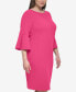 Plus Size Bell-Sleeve Sheath Dress