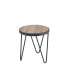 Bage End Table In Weathered Oak & Metal