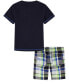 Baby Boys Short Sleeve T-shirt and Prewashed Plaid Shorts Set