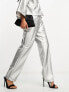 Фото #7 товара Closet London metallic trouser co-ord in silver