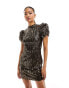 Фото #8 товара Jaded Rose fringe sequin mini dress in gold