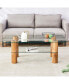 Minimalist double-layer glass coffee table & desk CT-X02