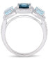 ფოტო #3 პროდუქტის Amethyst (7/8 ct. t.w.) and Diamond (1/3 ct.t.w.) 3-Stone Halo Ring in Sterling Silver (Also Available In Blue Topaz)