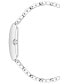 Women's Three-Hand Quartz Silver-Tone Alloy with White Ceramic Bracelet Watch, 24mm