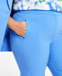 Фото #2 товара Plus Size Mid-Rise Straight-Leg Pants, Created for Macy's
