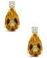 Фото #3 товара Citrine (3/4 ct.t.w) and Diamond Accent Stud Earrings in 14K Yellow Gold