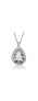 Фото #1 товара Unique Pear-shaped Pendant Necklace with Colored Cubic Zirconia