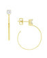 ფოტო #1 პროდუქტის Cubic Zirconia C Hoop Post Earring in Silver Plate or Gold Plate