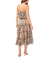 Women's Strapless Tiered Ruffle Midi Dress