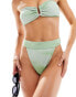 Vero Moda mix and match high waisted brazilian bikini bottoms in green tie dye