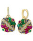 ფოტო #1 პროდუქტის EFFY® Multi-Gemstone (3-3/4 ct. t.w.) & Diamond (1/3 ct. t.w.) Flower Drop Earrings in 14k Gold