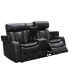 Фото #4 товара Zackary 74" Leather Power Reclining Console Loveseat with Power Headrest