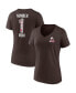 ფოტო #2 პროდუქტის Women's Brown Cleveland Browns Team Mother's Day V-Neck T-shirt