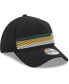 Фото #2 товара Men's Black Green Bay Packers Flawless Stripe 39THIRTY Flex Hat